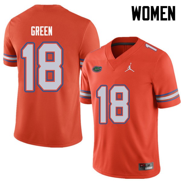 Jordan Brand Women #18 Daquon Green Florida Gators College Football Jerseys Orange